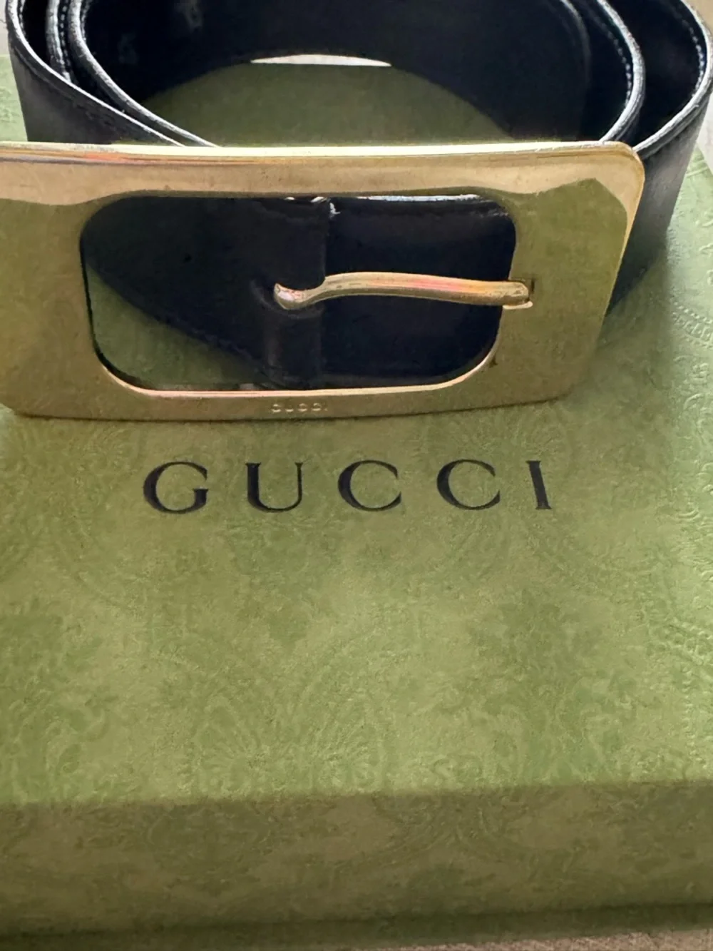 Gucci Gold Buckle Leather Belt Black - Picture 4 of 12